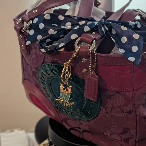 Coach Magenta Purple /Teal Signature Tote Patchwork Vintage RARE - Picture 1 of 11